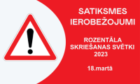 Satiksmes ierobežojumi Saldū 18. martā